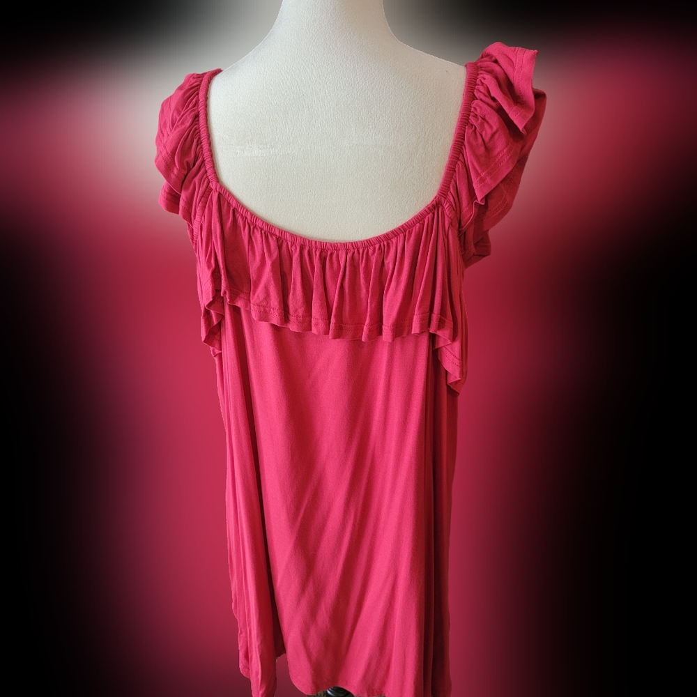 Avenue Pink Ruffle Top - Picture 5 of 6